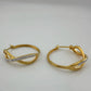 Beautiful Infinity Hoop Earrings - Sterling Silver and 14kt Gold Overlay with texturing and small diamond accent - A+ Stuff