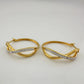 Beautiful Infinity Hoop Earrings - Sterling Silver and 14kt Gold Overlay with texturing and small diamond accent - A+ Stuff