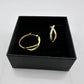 Beautiful Infinity Hoop Earrings - Sterling Silver and 14kt Gold Overlay with texturing and small diamond accent - A+ Stuff