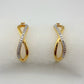 Beautiful Infinity Hoop Earrings - Sterling Silver and 14kt Gold Overlay with texturing and small diamond accent - A+ Stuff