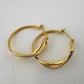 Beautiful Infinity Hoop Earrings - Sterling Silver and 14kt Gold Overlay with texturing and small diamond accent - A+ Stuff