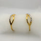 Beautiful Infinity Hoop Earrings - Sterling Silver and 14kt Gold Overlay with texturing and small diamond accent - A+ Stuff