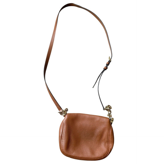 Michael Kors Chestnut Leather Crossbody Bag w Top Flap Pocket