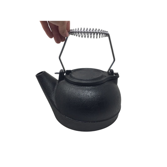 Vintage Black Tea Kettle Pot with Silver Handle