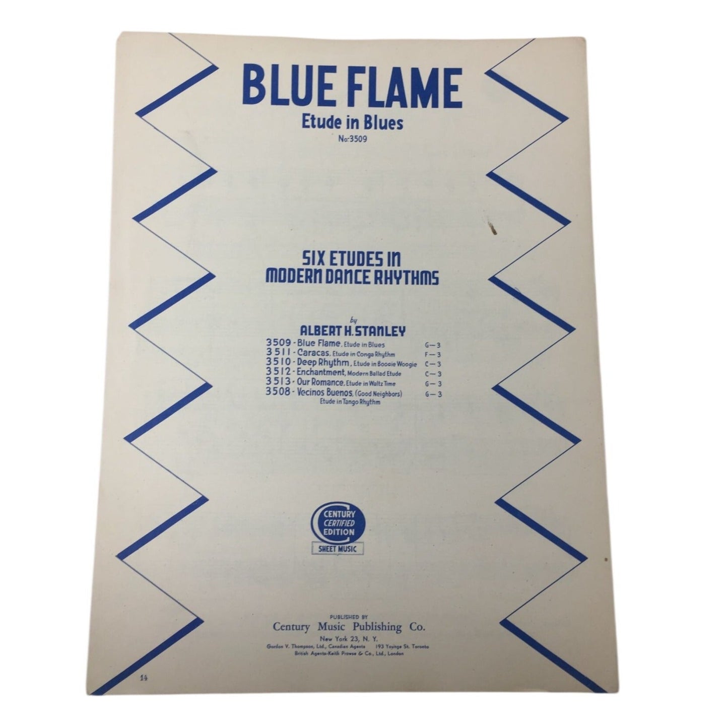 Vintage Sheet Music entitled "Blue Flame," unbranded  A+ Stuff Sheet Music