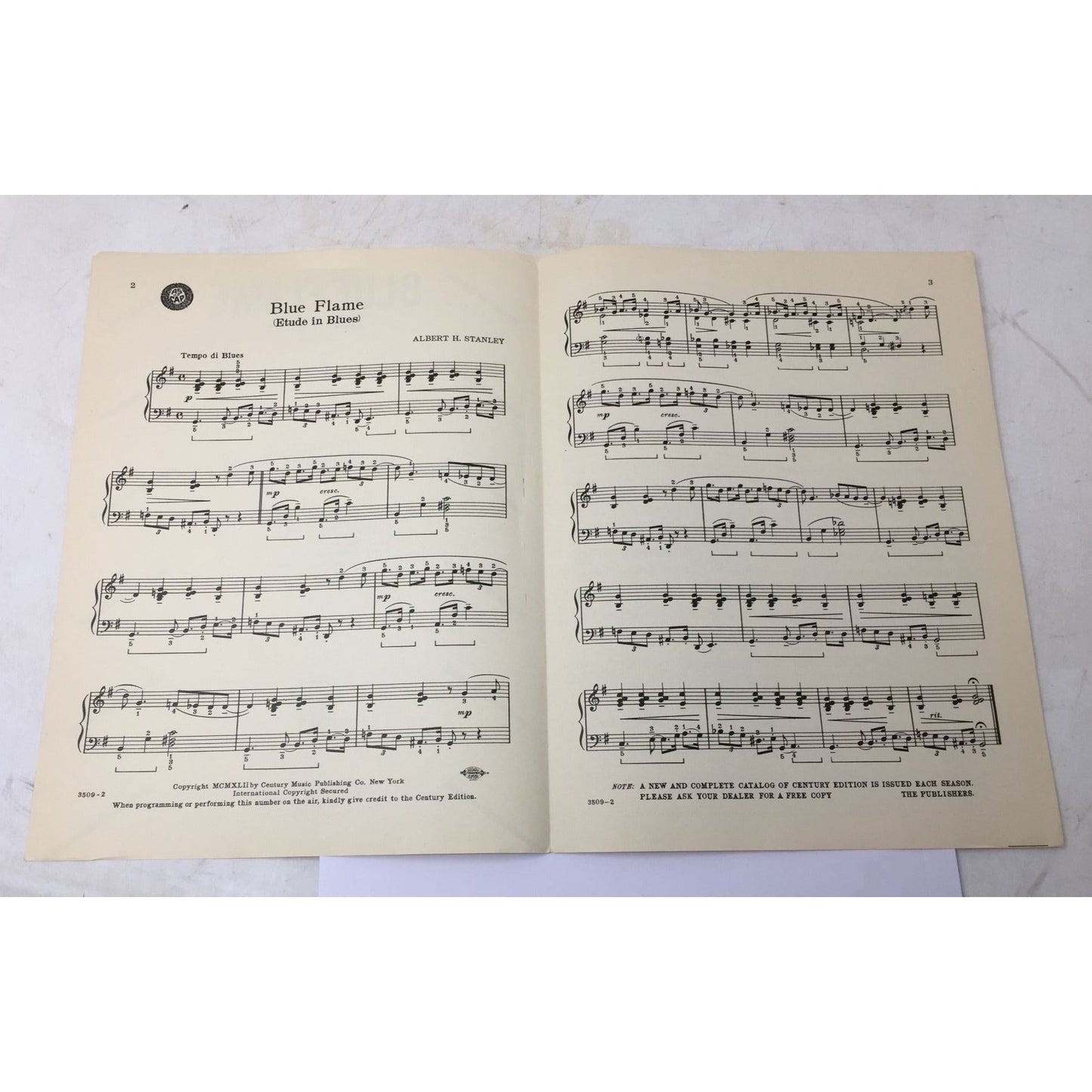 Vintage Sheet Music entitled "Blue Flame," unbranded  A+ Stuff Sheet Music