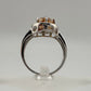 Beautiful 2.11 Carat Golden Citrine Ring with Small Diamond Accent Size 7