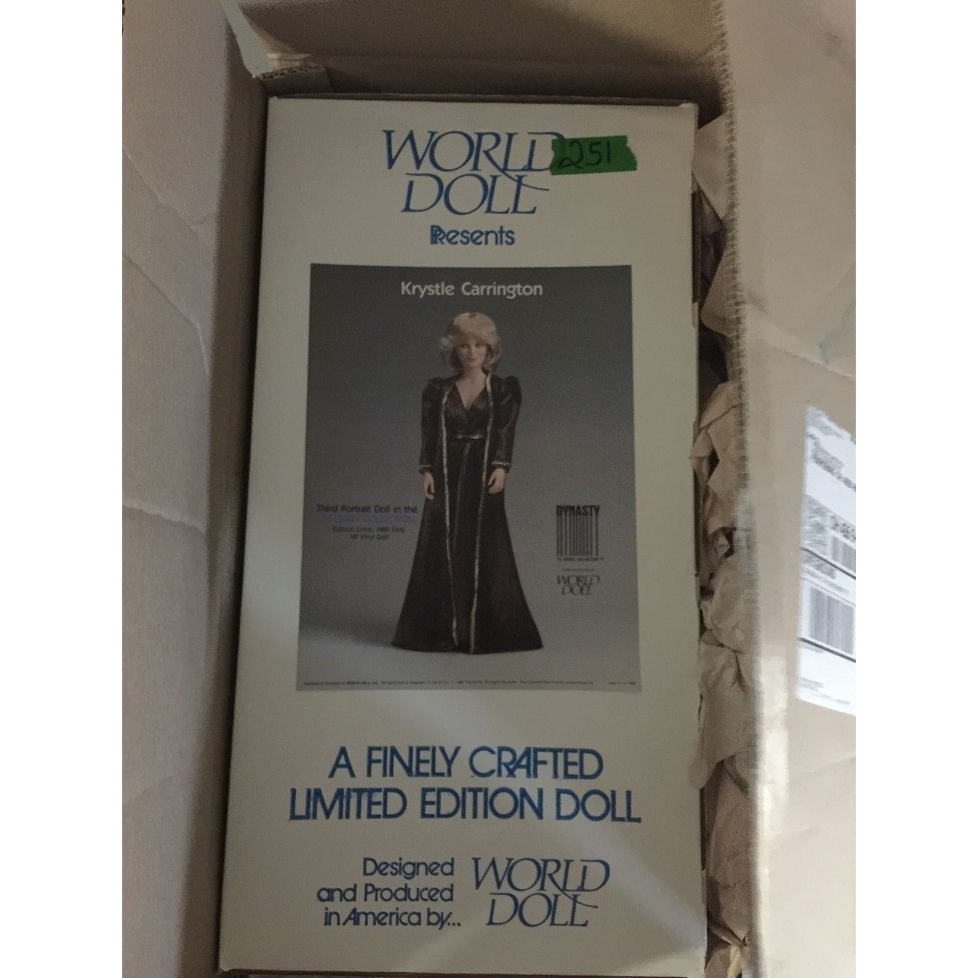 A vintage 19-inch Krystle Carrington Vinyl Celebrity Portrait Doll World Doll  A+ Stuff Fashion Dolls
