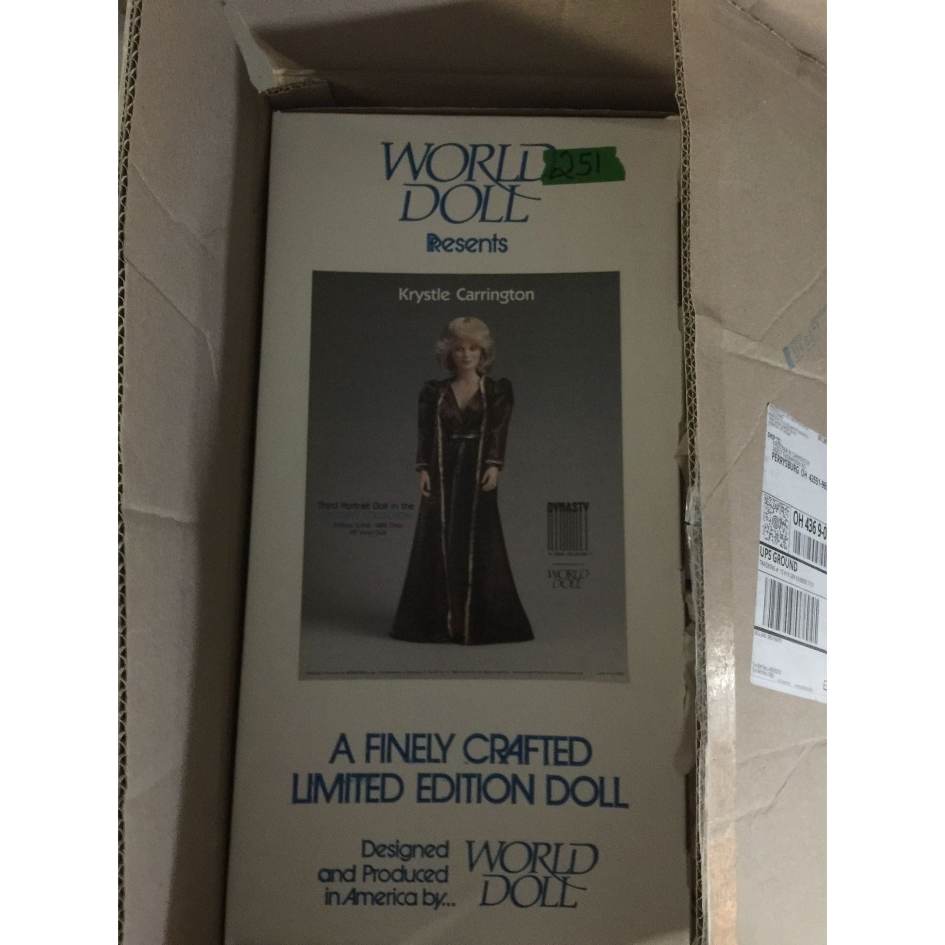 A vintage 19-inch Krystle Carrington Vinyl Celebrity Portrait Doll World Doll  A+ Stuff Fashion Dolls