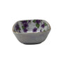 Small Vintage Squared Bowl with Purple Flowers inside it and B-355 On the Bottom