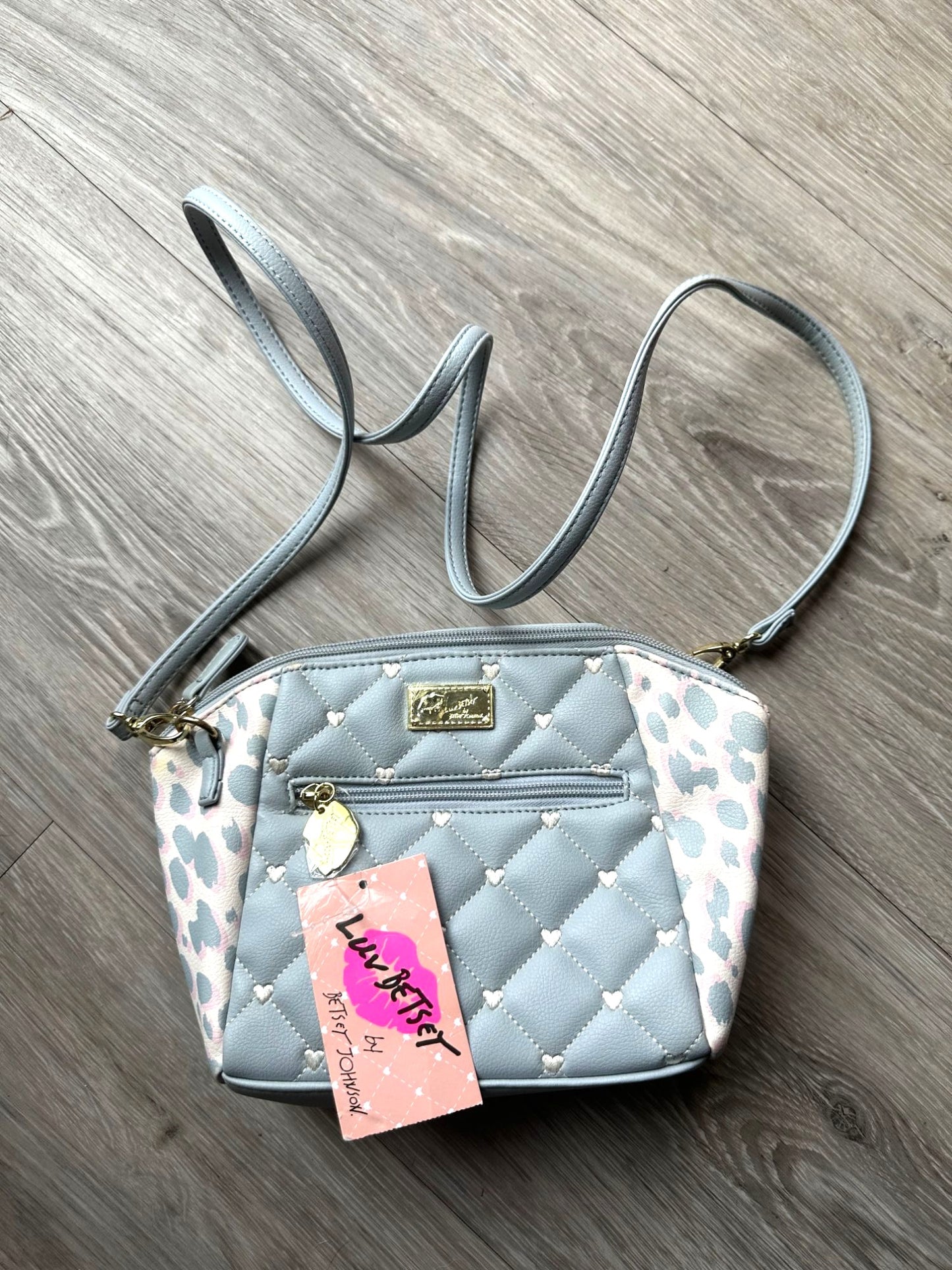 Luv Betsey - Betsey Johnson Blue, White & Pink Accent Crossbody Bag - New with Tags