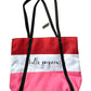 Clinique / Kate Spade 'Hello Gorgeous'  Red, White and Pink Stripe Bag with Black Handles NWT