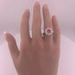 Beautiful and Bright Lab Created Ruby and White Topaz Flower Burst Ring