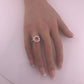 Beautiful and Bright Lab Created Ruby and White Topaz Flower Burst Ring