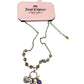 Juicy Couture Charm Necklace Heart, Key and Gemstone on Ring - Ombre Beads - NWT