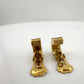 Burberry Nova Check Gold Tone Clip On Hoop Earrings