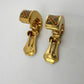 Burberry Nova Check Gold Tone Clip On Hoop Earrings