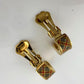 Burberry Nova Check Gold Tone Clip On Hoop Earrings