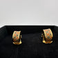 Burberry Nova Check Gold Tone Clip On Hoop Earrings