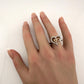 Natural Diamond Triple Heart Ring - Two Tone - Size 7.25