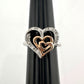 Natural Diamond Triple Heart Ring - Two Tone - Size 7.25