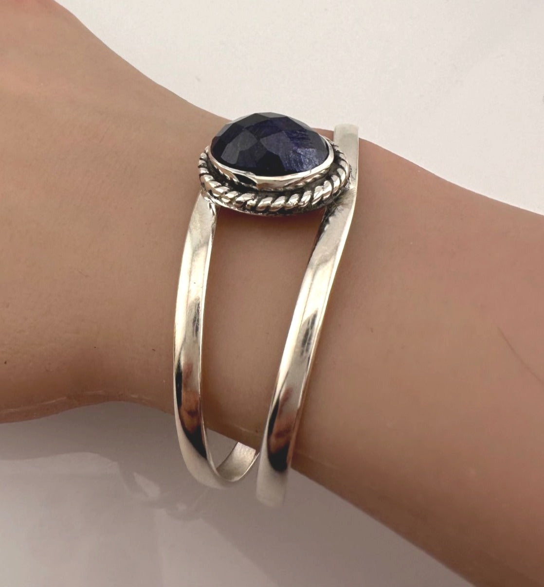 12 Carat Cabochon Sapphire Cuff Bracelet