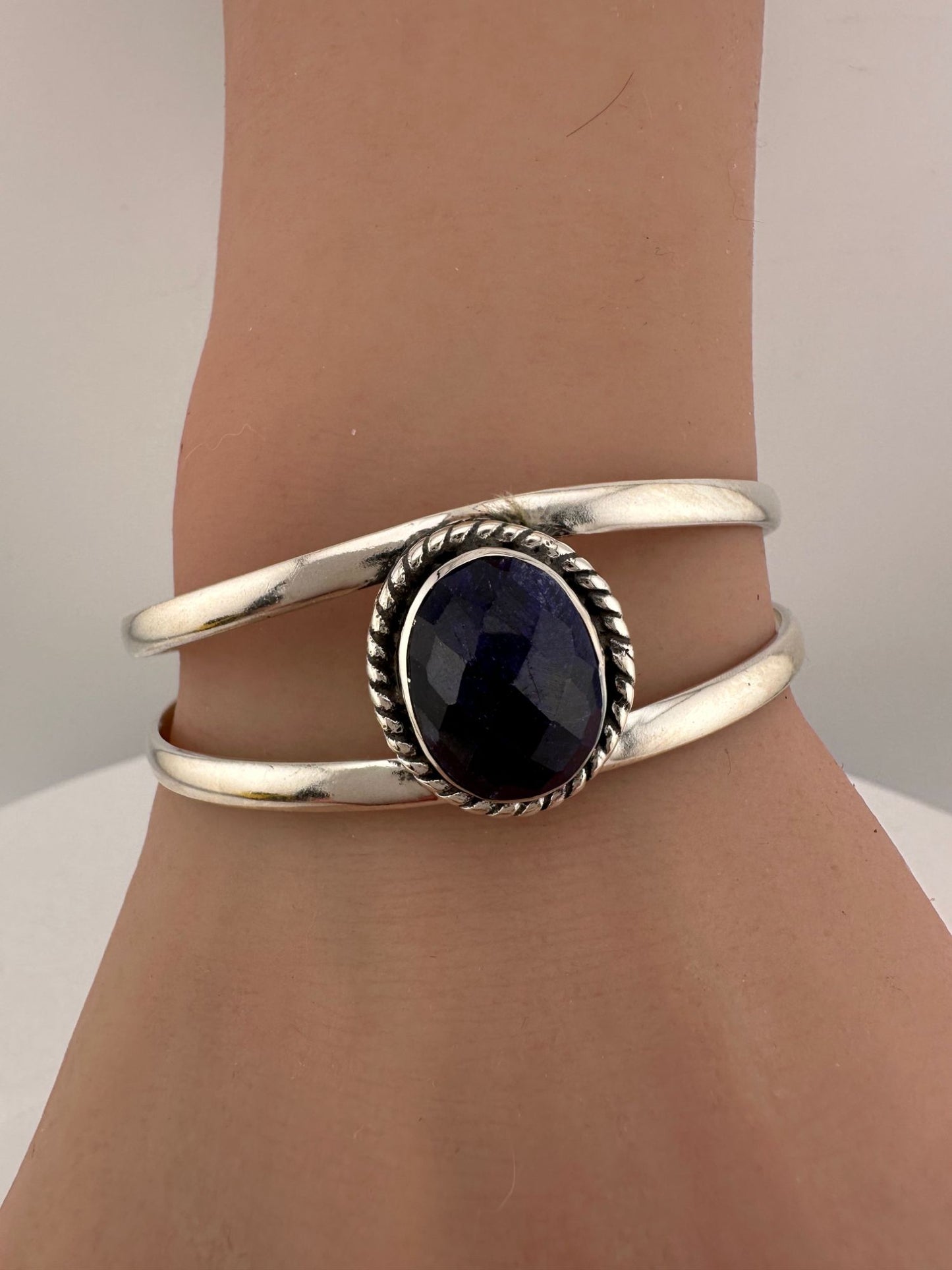 12 Carat Cabochon Sapphire Cuff Bracelet