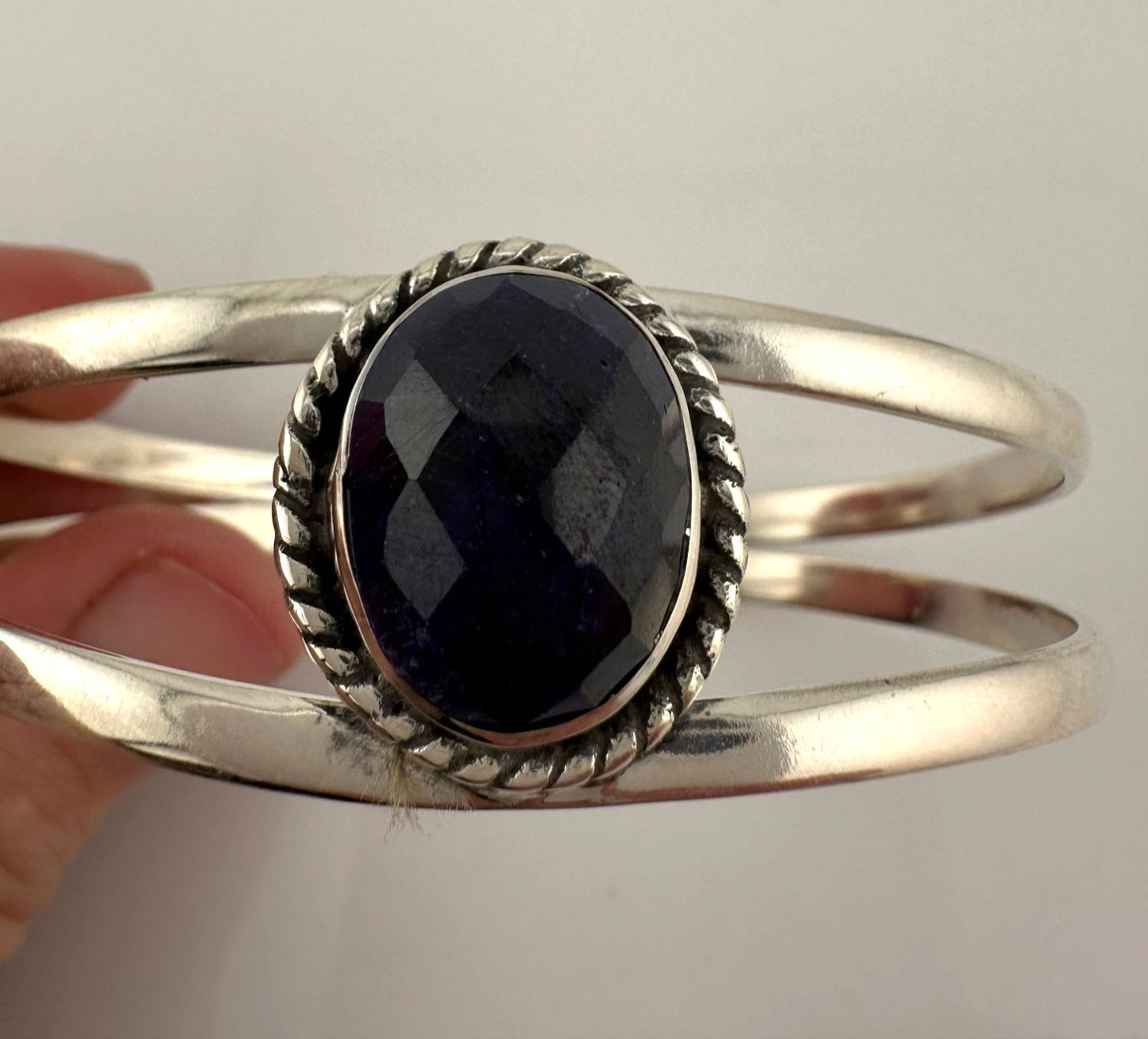 12 Carat Cabochon Sapphire Cuff Bracelet