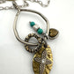 Brighton  *BLESSED* Charm Necklace - Joy * Peace * Love with Hearts, Turquoise Beads