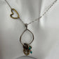 Brighton  *BLESSED* Charm Necklace - Joy * Peace * Love with Hearts, Turquoise Beads