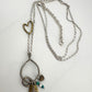 Brighton  *BLESSED* Charm Necklace - Joy * Peace * Love with Hearts, Turquoise Beads