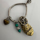 Brighton  *BLESSED* Charm Necklace - Joy * Peace * Love with Hearts, Turquoise Beads