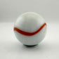 Vintage Opaque White Glass Shooter Marble with Yellow Smudge and Reddish Orange  Line