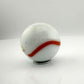 Vintage Opaque White Glass Shooter Marble with Yellow Smudge and Reddish Orange  Line