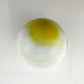 Vintage Opaque White Glass Shooter Marble with Yellow Smudge and Reddish Orange  Line