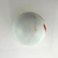 Vintage Opaque White Glass Shooter Marble with Yellow Smudge and Reddish Orange  Line