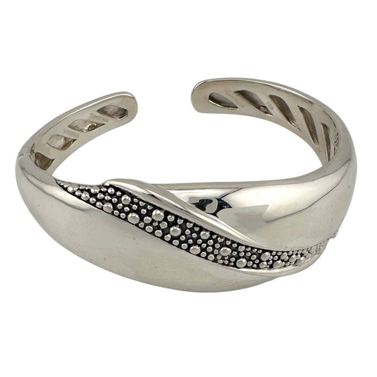 Michael Dawkins Sterling Silver Cuff Bracelet with wave of Texturing