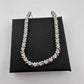 1/2 Carat Xs and Os Natural Diamond Evening Necklace - Sterling Silver - 20" Long