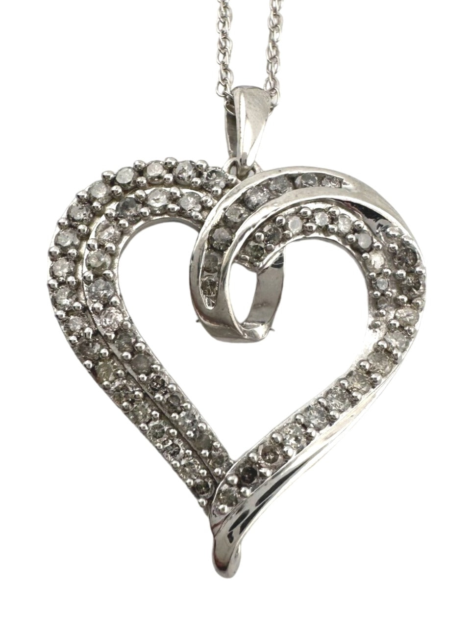 Stunning 1 Ct Natural Diamond Heart Shaped Pendant Necklace