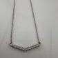 Chevron Illusion Set Diamond Bar Necklace