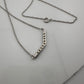 Chevron Illusion Set Diamond Bar Necklace