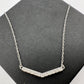 Chevron Illusion Set Diamond Bar Necklace