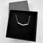 Chevron Illusion Set Diamond Bar Necklace