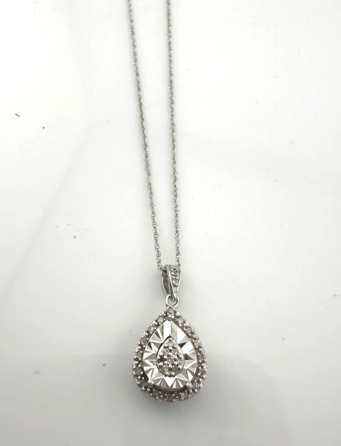 Pear Cut Natural Diamond Pendant Necklace