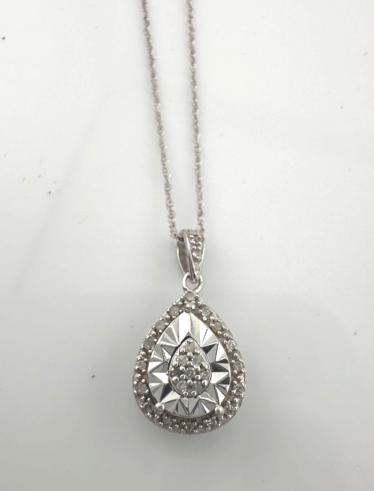 Pear Cut Natural Diamond Pendant Necklace