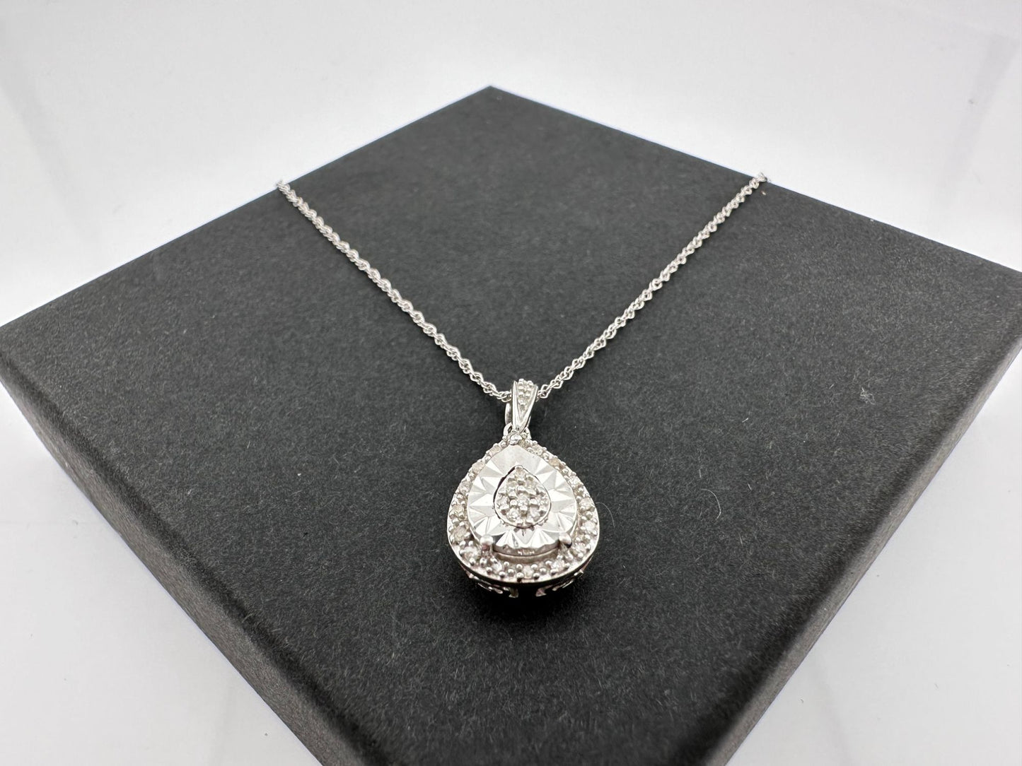 Pear Cut Natural Diamond Pendant Necklace