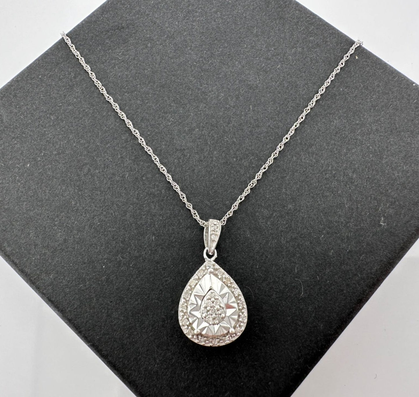 Pear Cut Natural Diamond Pendant Necklace