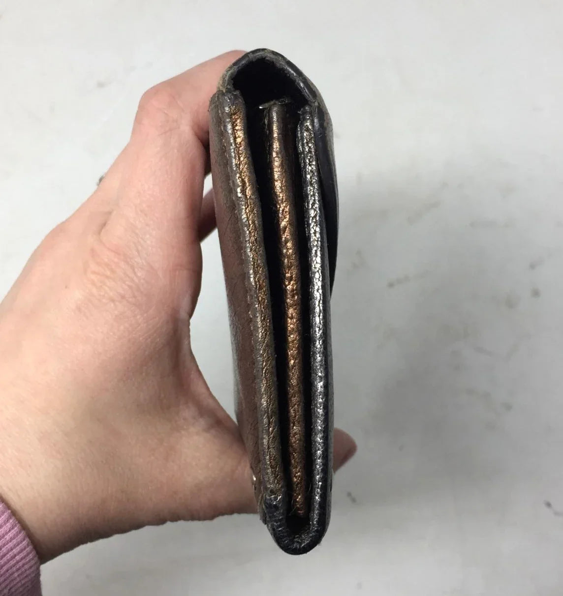 Salvatore Ferragamo Gold Metallic Tri-Color Long Wallet with Dust Bag - A+ Stuff
