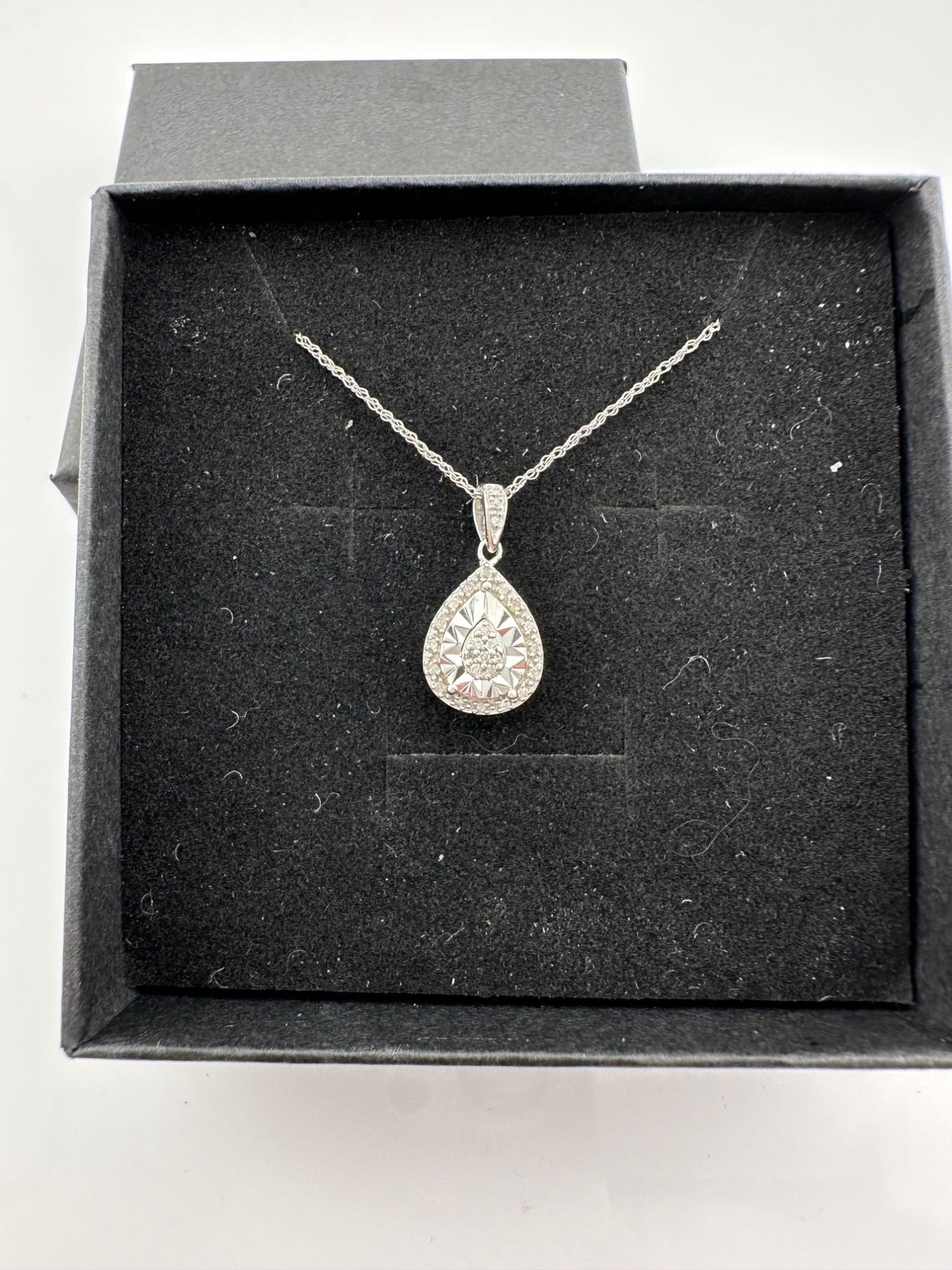 Pear Cut Natural Diamond Pendant Necklace