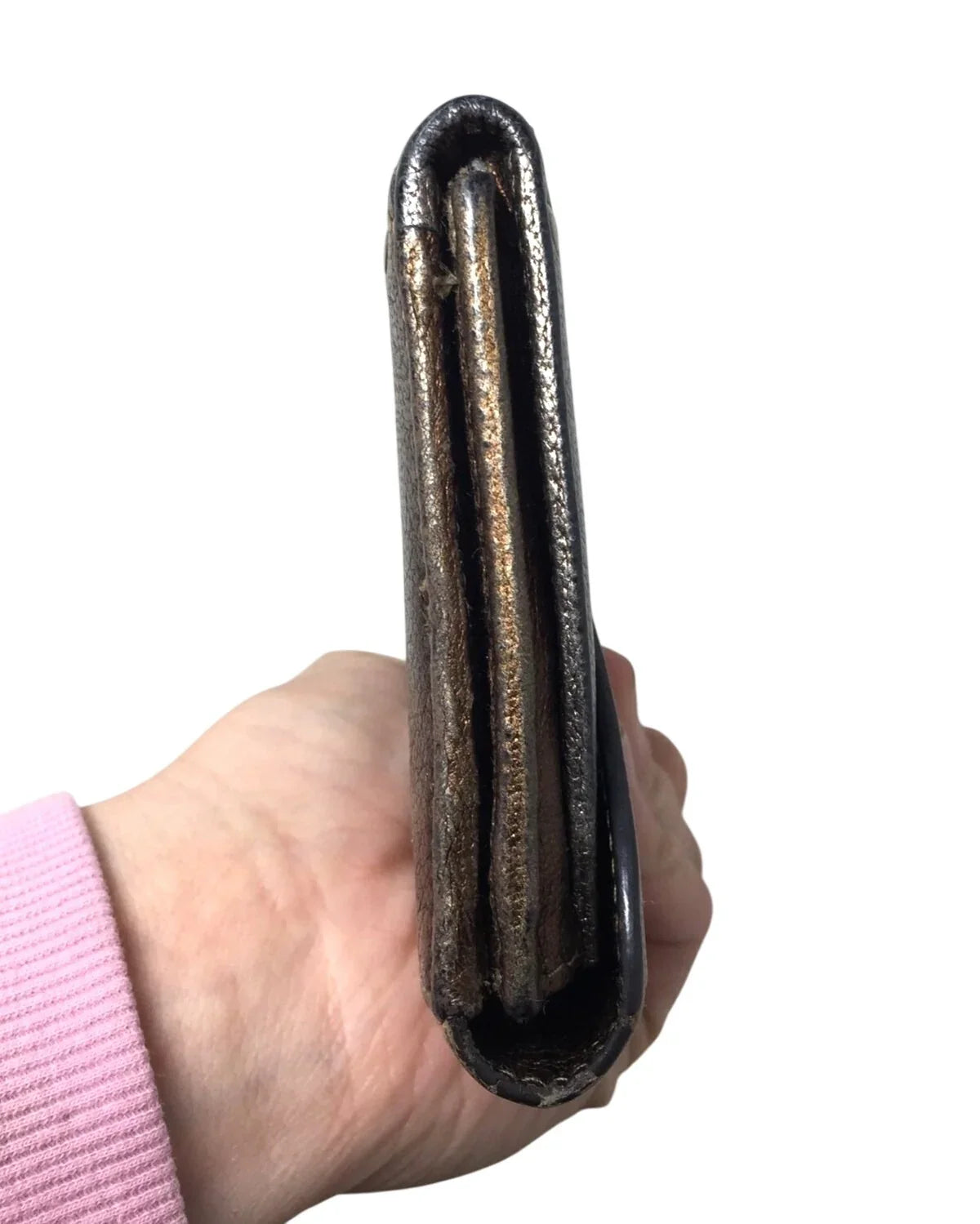 Salvatore Ferragamo Gold Metallic Tri-Color Long Wallet with Dust Bag - A+ Stuff